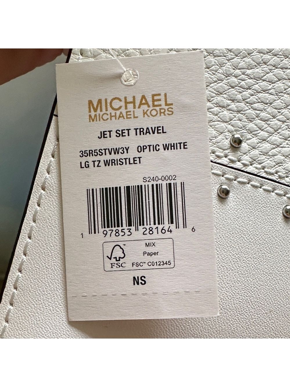 Michael Kors White Wristlet with Silver Studs New Never Used, Perfect for a Gift - Picture 4 of 17